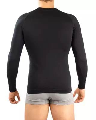 Męska koszulka termoaktywna z wełny merino czarna